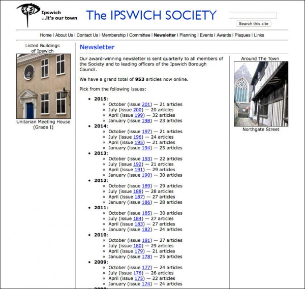 Ipswich Society original homepage 3